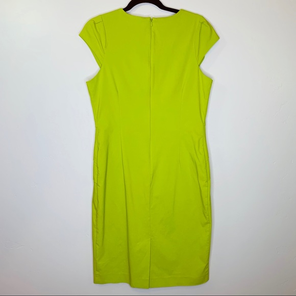 Roman Chartreuse Cap Sleeve Dress Size 16 - Picture 5 of 8